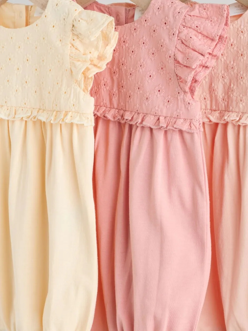 Rompertjes En Tuinbroeken*Next Roze - Print Baby Rompers 3 Pack