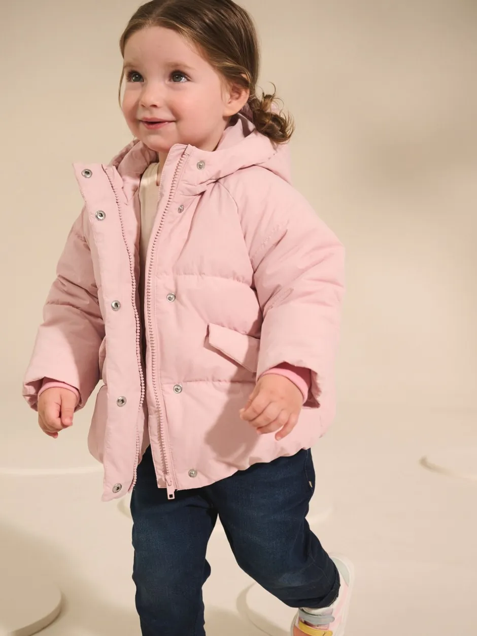 Jassen, Jacks En Kinderwagenpakjes|Jassen En Jacks*Next - Regenbestendige gewatteerde jas met imitatiebontvoering (3mnd-7jr) Roze
