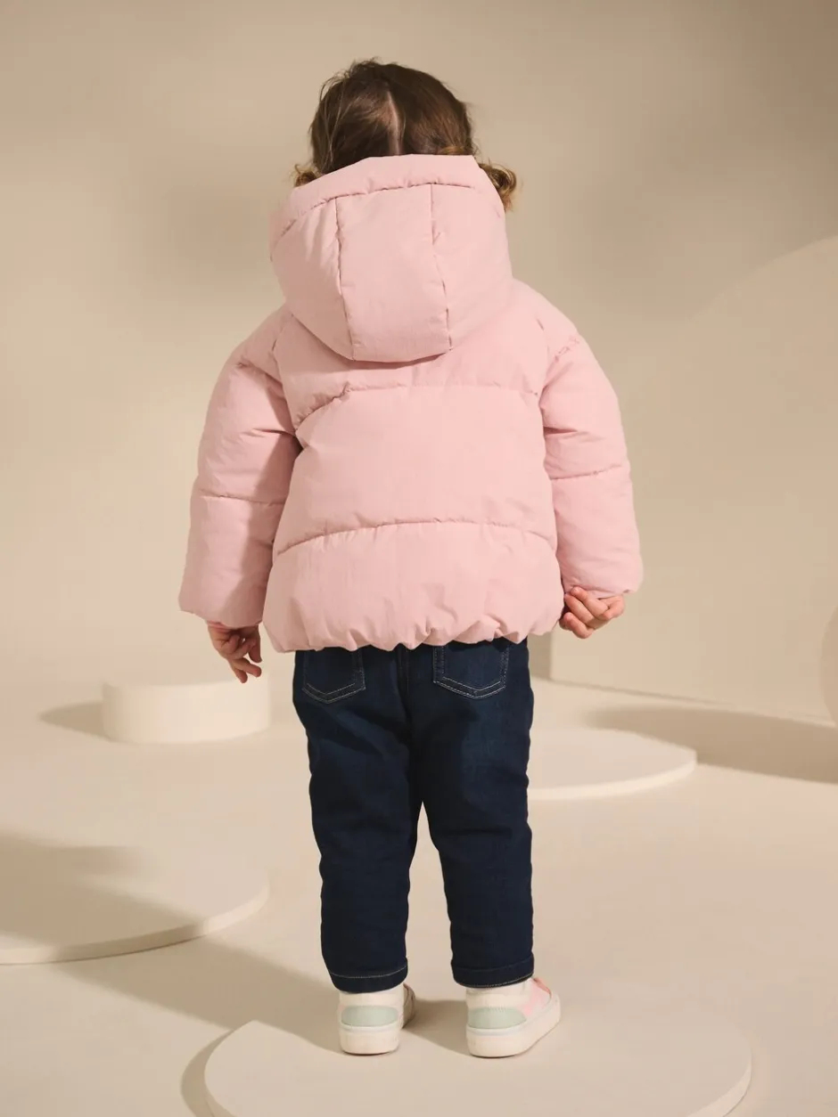 Jassen, Jacks En Kinderwagenpakjes|Jassen En Jacks*Next - Regenbestendige gewatteerde jas met imitatiebontvoering (3mnd-7jr) Roze