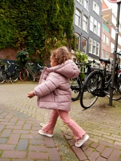 Schoolkleding|Jassen En Jacks|Next - Regenbestendige gewatteerde jas met fleecevoering en capuchon (3mnd -7jr) Roze