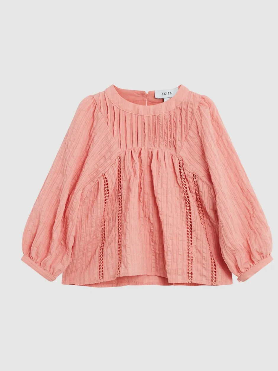 Overhemden En Blouses|Reiss - Elle Jr. Blouse met ladder en belangen Roze