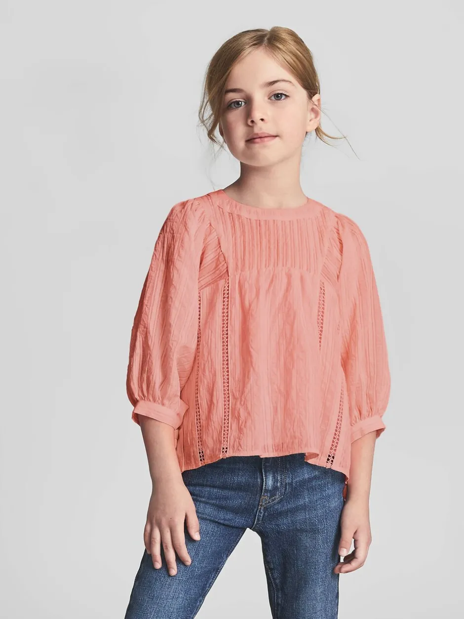 Overhemden En Blouses|Reiss - Elle Jr. Blouse met ladder en belangen Roze