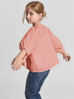 Overhemden En Blouses|Reiss - Elle Jr. Blouse met ladder en belangen Roze