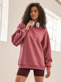 Hoody's En Sweatshirts*Next - Relaxte pasvorm zware lange hoodie Roze