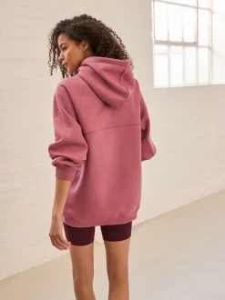 Hoody's En Sweatshirts*Next - Relaxte pasvorm zware lange hoodie Roze