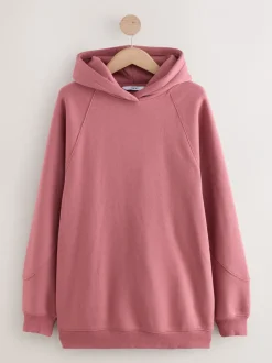 Hoody's En Sweatshirts*Next - Relaxte pasvorm zware lange hoodie Roze