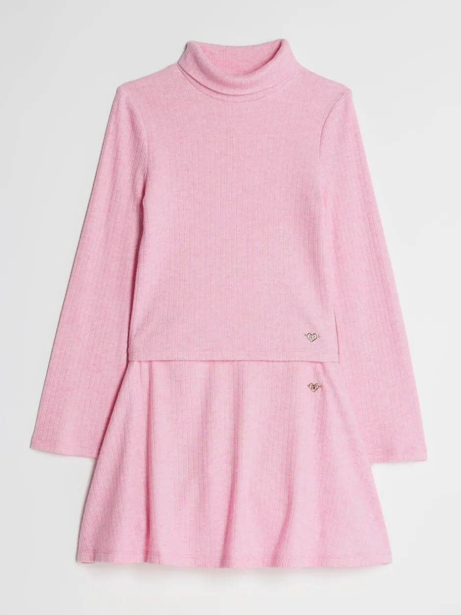 Shorts En Rokken|River Island - Girls Cosy Long Sleeve Top and Skort Set Roze