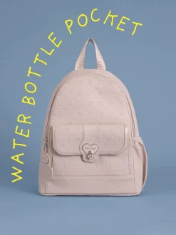 Tassen|River Island - Heart Lock Pocket Backpack Roze
