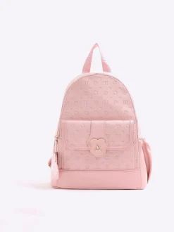 Tassen|River Island - Heart Lock Pocket Backpack Roze