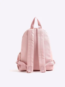 Tassen|River Island - Heart Lock Pocket Backpack Roze