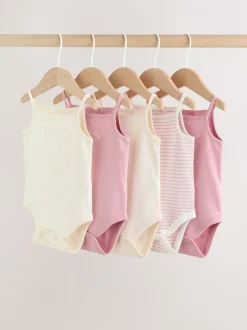 Rompertjes En Hemdjes|Next Roze - Set van 5 Baby bodysuits