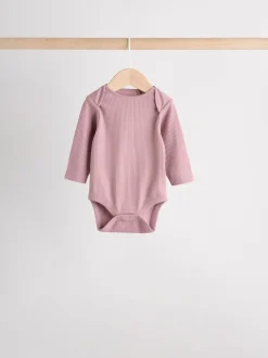 Rompertjes En Hemdjes|Next Roze - Set van 5 babyrompertjes met lange mouwen