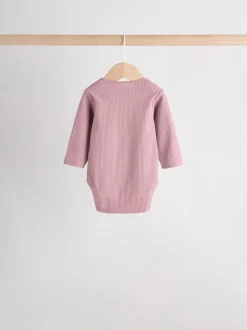 Rompertjes En Hemdjes|Next Roze - Set van 5 babyrompertjes met lange mouwen