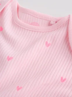Rompertjes En Hemdjes|Next Roze - Set van 5 babyrompertjes met korte mouwen