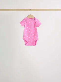 Rompertjes En Hemdjes|Next Roze - Set van 5 babyrompertjes met korte mouwen