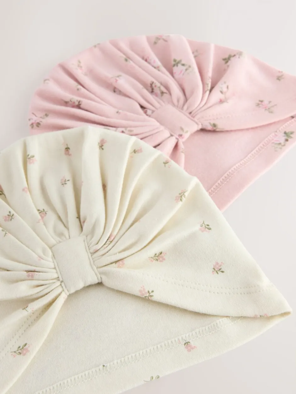 Mutsjes En Antikrabwantjes|Mutsen, Handschoenen En Sjaals*Next - Set van 2 babyturbanen (0-18mnd) Roze