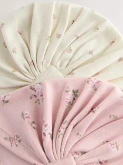 Mutsjes En Antikrabwantjes|Mutsen, Handschoenen En Sjaals*Next - Set van 2 babyturbanen (0-18mnd) Roze
