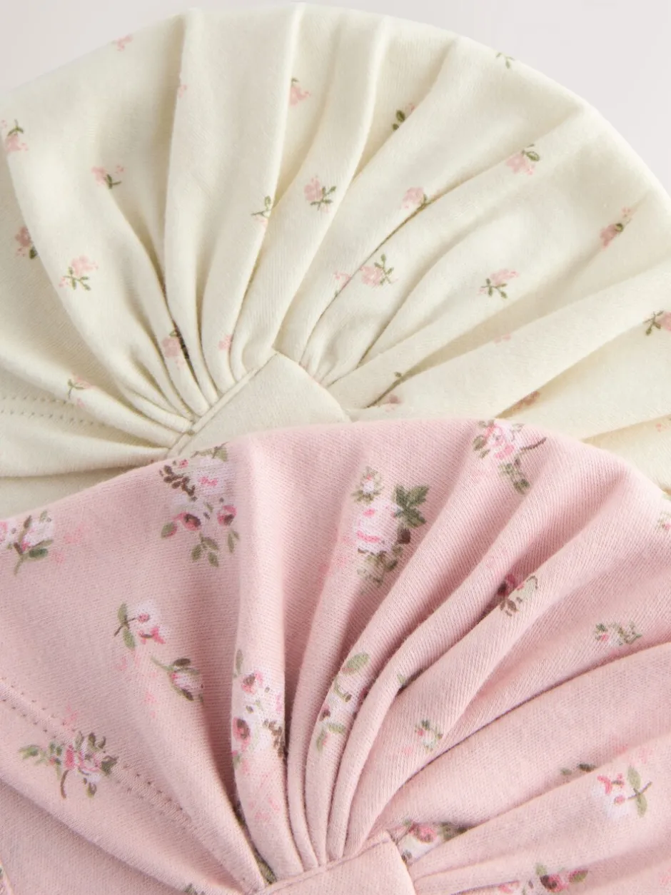 Mutsjes En Antikrabwantjes|Mutsen, Handschoenen En Sjaals*Next - Set van 2 babyturbanen (0-18mnd) Roze
