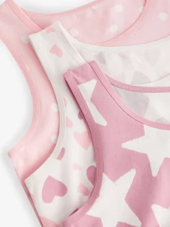 Alle Ondergoed|Tops|Next - Set van 3 hemdjes met feeënprint (1,5-16 jr) Roze