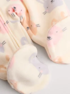 Multipacks|Babypakjes En Babypyjama's*Next - Set van 2 microfleece babypyjama's met tweewegrits Roze