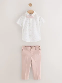 Gelegenheidskleding|Jassen En Jacks|Next - Set van blazer, overhemd, broek en vlinderstrik (3mnd -9jr) Roze