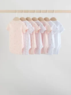 Rompertjes En Hemdjes|Next Roze - Short Sleeve Baby Bodysuit