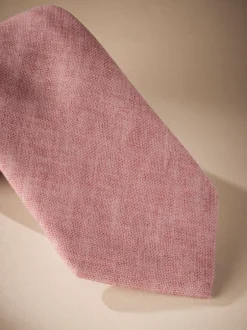 Stropdassen En Pochets*Next - Signature Made In Italy Printed Melange Look Tie Roze