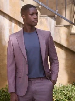 Pakken*Next - Slim Fit Signature Cerutti 100% Italian Wool Suit Jacket Roze