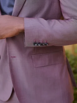 Pakken*Next - Slim Fit Signature Cerutti 100% Italian Wool Suit Jacket Roze