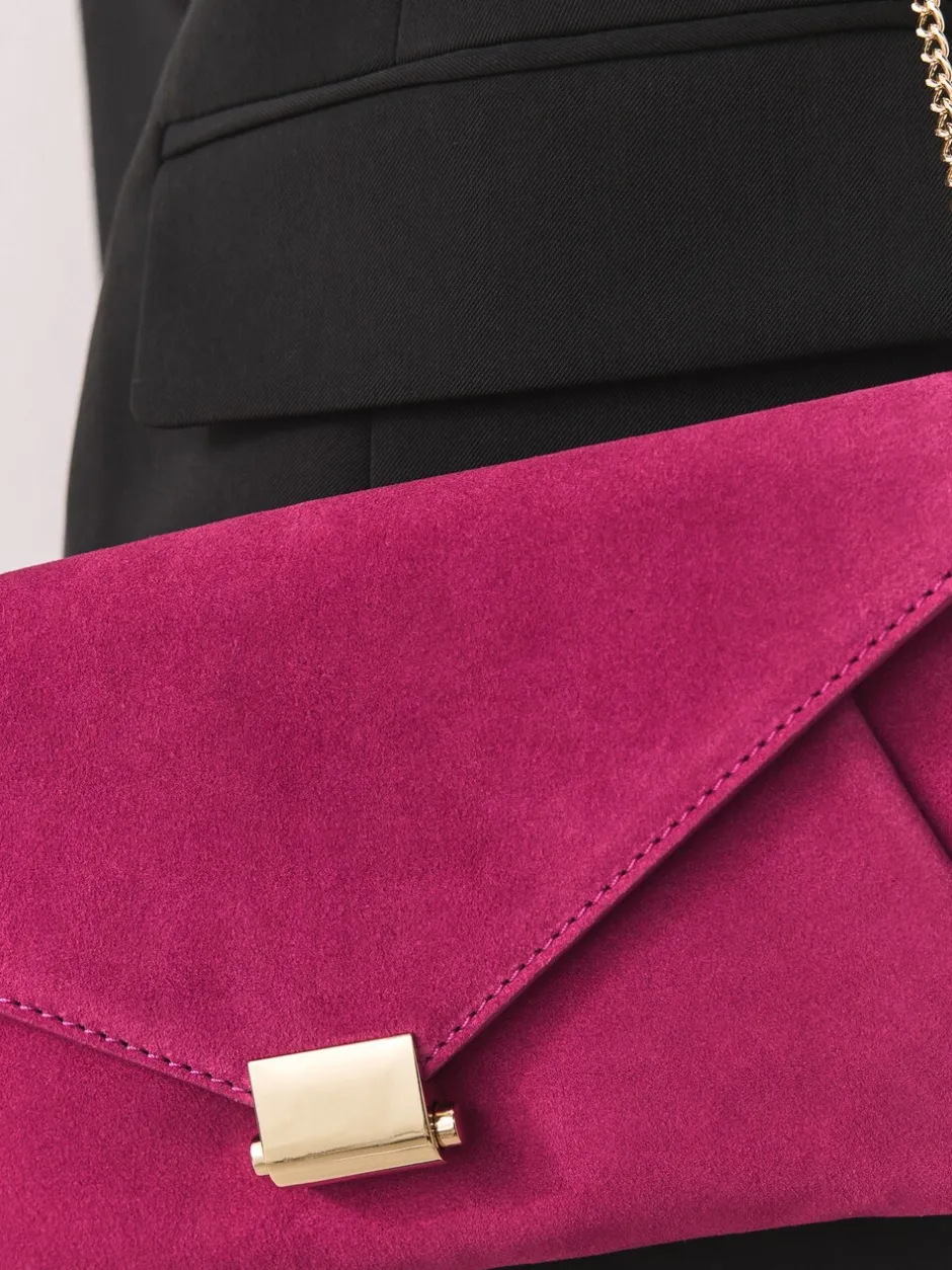 Tassen En Portemonnees*Next Roze - Suède clutch
