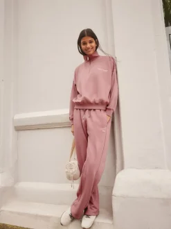 Loungewear|Hoody's En Sweatshirts|self. - Sweatshirt met korte rits Roze