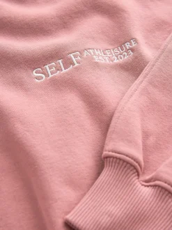 Loungewear|Hoody's En Sweatshirts|self. - Sweatshirt met korte rits Roze