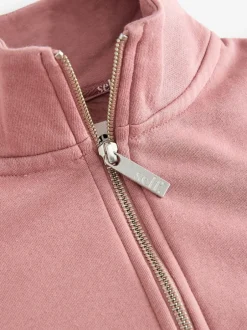 Loungewear|Hoody's En Sweatshirts|self. - Sweatshirt met korte rits Roze