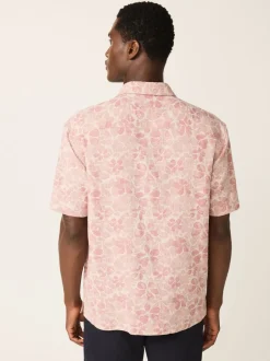 Shirts|Next - Textured Floral Print Short Sleeve Shirt Roze