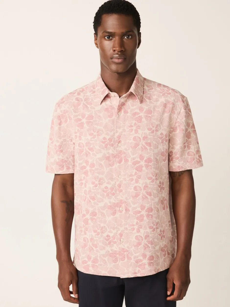 Shirts|Next - Textured Floral Print Short Sleeve Shirt Roze