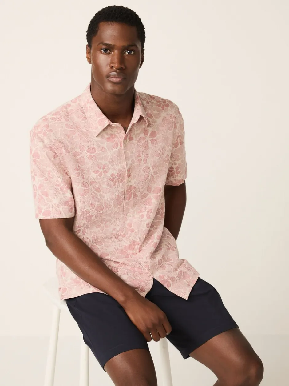 Shirts|Next - Textured Floral Print Short Sleeve Shirt Roze