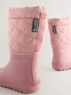 Laarzen|Next Roze - Thinsulate gevoerde regenlaarzen met rand