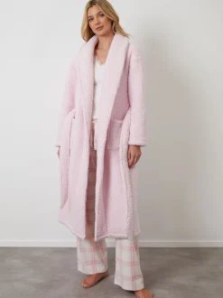 Badjassen|Threadbare - Cosy Borg Dressing Gown Roze