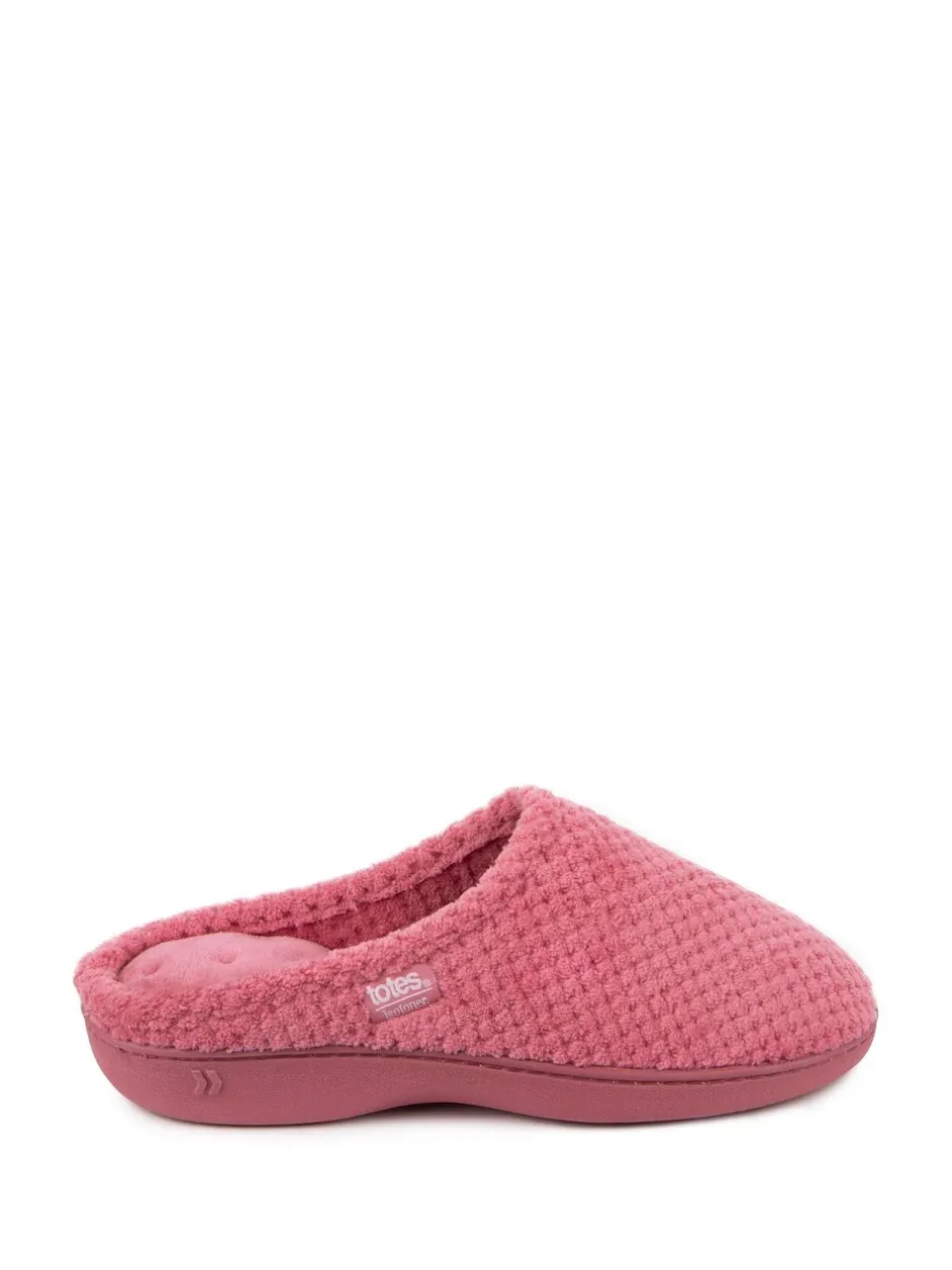 Pantoffels*Totes Roze - Isotoner Popcorn pantoffelmuiltjes van badstof