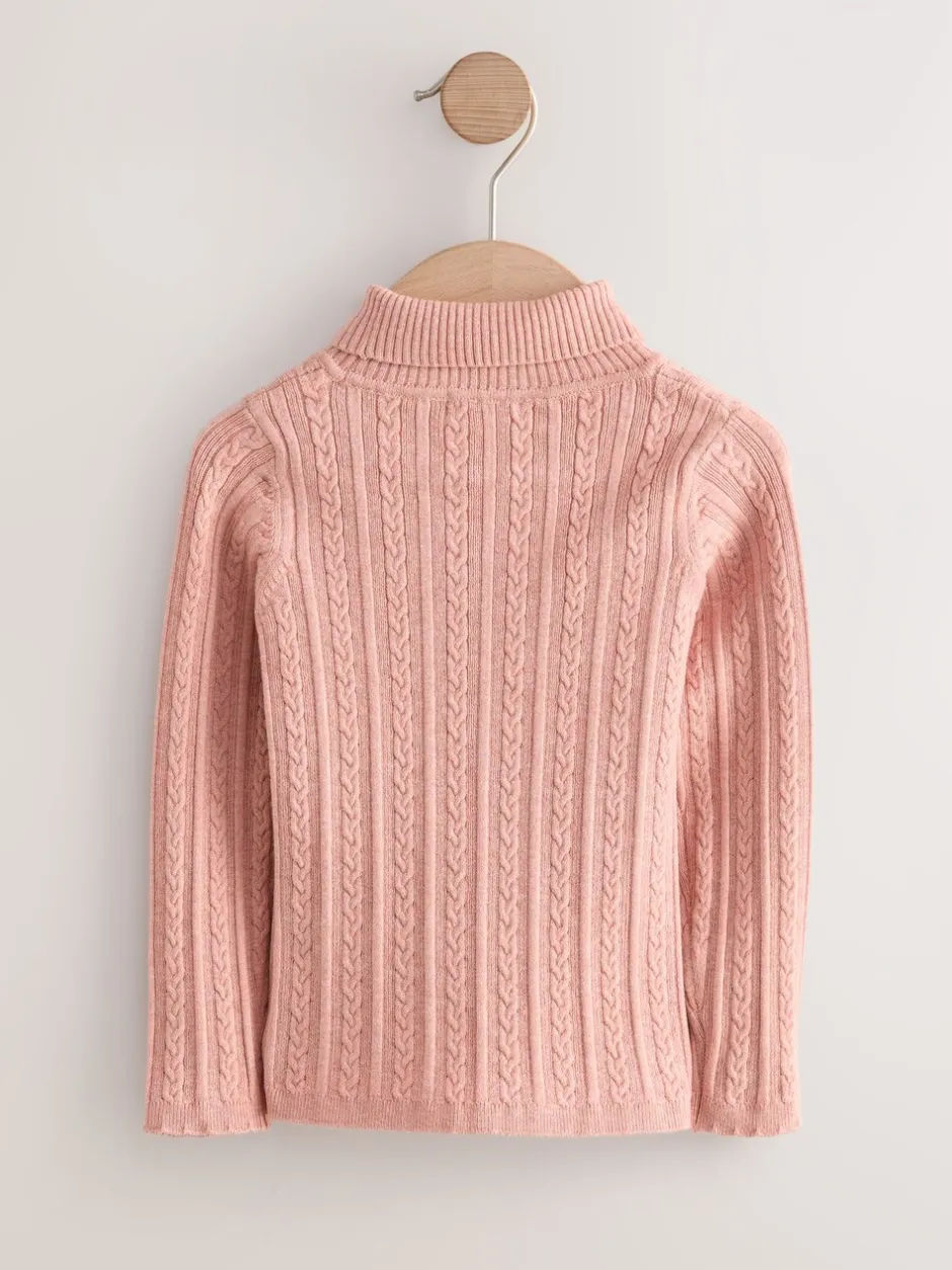 Gebreide Kleding*Next Roze - Trui met rolkraag (3 mnd-10 jr)