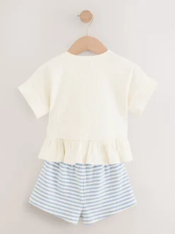 Sets En Combisets|Tops|Next Roze - T-shirt en shorts verpakking van 2 stuks (3 mnd - 7 jr)