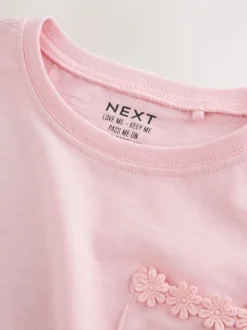 T-Shirts*Next Roze - T-shirt met zakje en madeliefjesprint (1,5-16 jr)