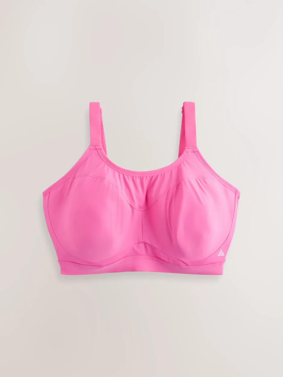 Beha's|Sportkleding|Next - Ultimate Support Non Pad Minimising Bedrade Dry Tech Hoge impact Sportbeha Roze