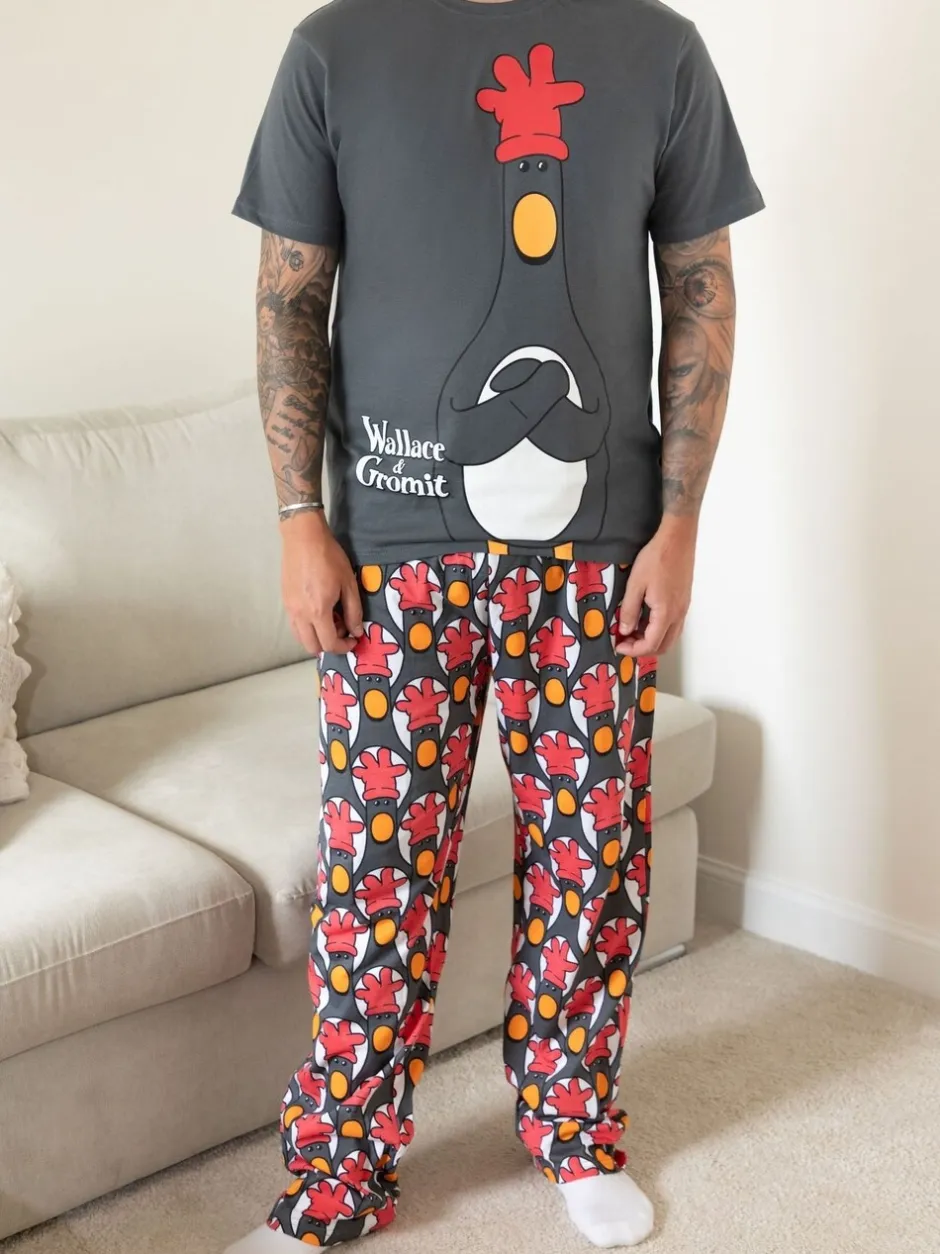 Pyjama's|Vanilla Underground - Wallace And Gromit herenpyjama's van 100% katoen Roze