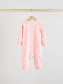 Multipacks|Babypakjes En Babypyjama's|Next - Verpakking van 4 Baby pyjama's met tweewegrits en Print (0mnd -3jr) Roze