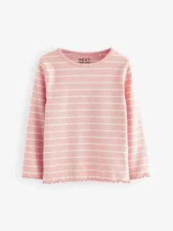 Tops|Multipacks*Next - Verpakking van 5 geribbelde tops met lange mouwen (3mnd -7jaar) Roze