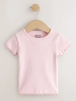 Tops|Tops*Next Roze - Verpakking van 5 geribbelde tops met korte mouwen (3mnd -7jaar)