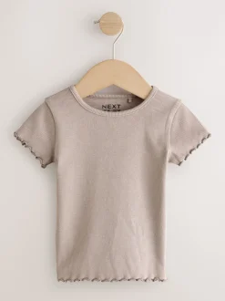 Tops|Tops*Next Roze - Verpakking van 5 geribbelde tops met korte mouwen (3mnd -7jaar)