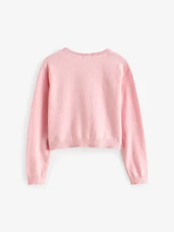 Gebreide Kleding|Next - Vest met knopen 3jr-16jr (3mnd-16jr) Roze