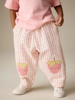 Broeken En Leggings|Next - Embellished Barrel Trousers (3mths-7yrs) Roze aardbei